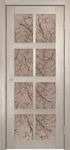 Товар Межкомнатная дверь Легенда К-8 тон Кремовая лиственница Остекление Гранит бронза